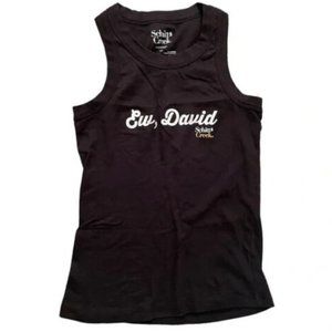 Women's Schitts Creek Tank Top Size XS Black "Ew, David" New With Tags